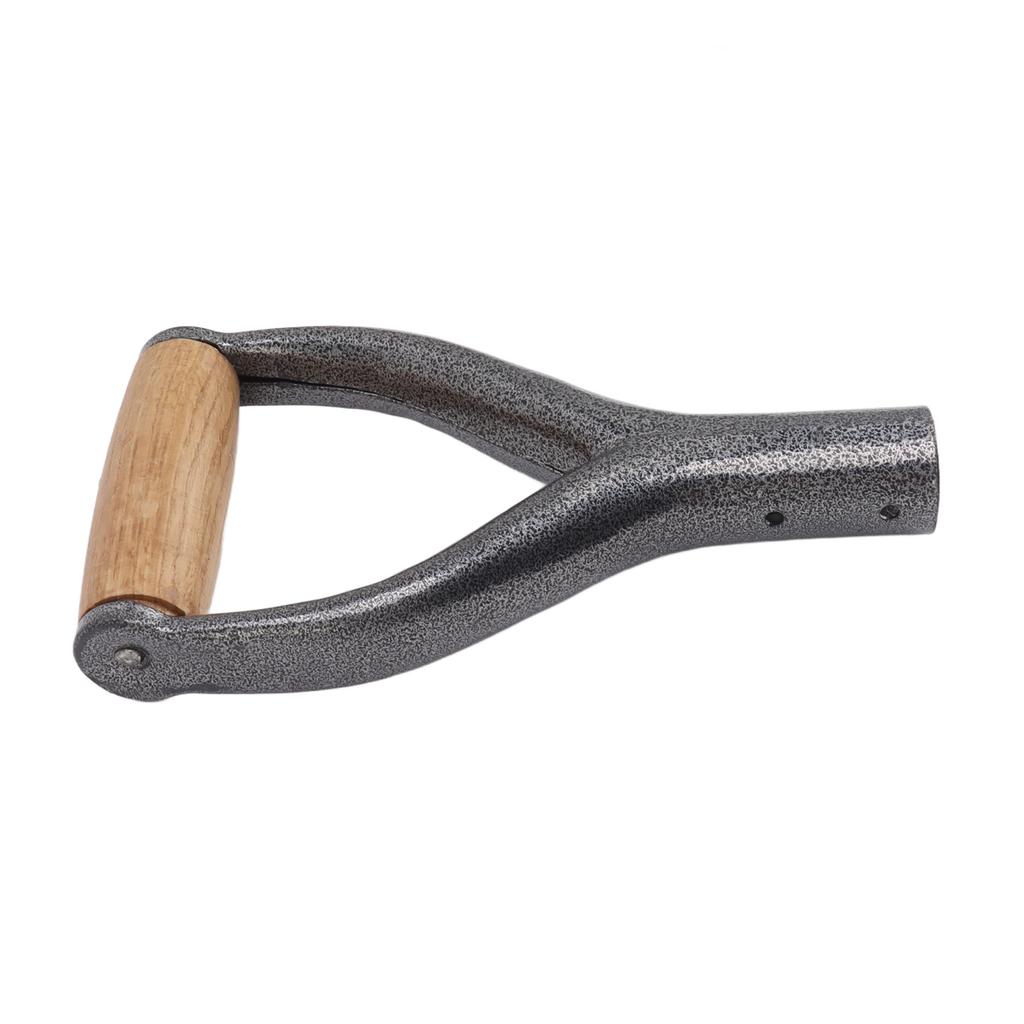 Shovel Handle Y Shaped 12.22in Inside Diameter Replacement Spade Handle with Wooden Grip for Garden Digging Raking Tool