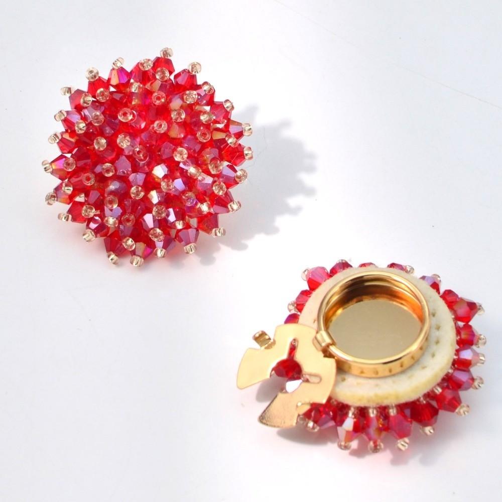 2pcs Colorful Crystal Beads Cufflinks Brass Base Button Cover Sleeve Button  Suit Accessories