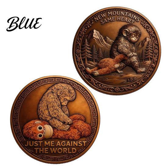 Positive Affirmation Coin Emotional Support Inspirational Monkey Challenge Pocket Encouragement Token Double‑Sided Collectible for Friends