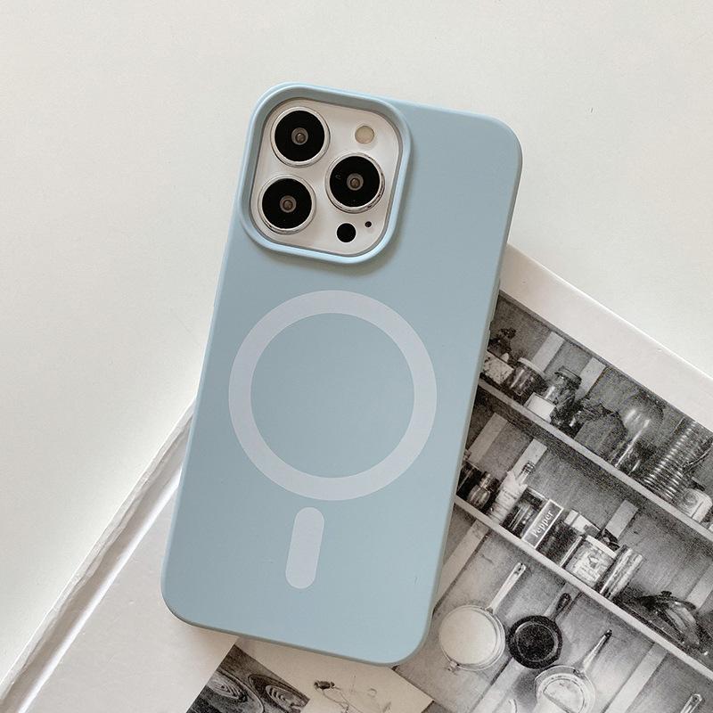 Suitable for Apple 16promax Liquid Silicone Magnetic Phone Case IP15 Imitation Original Liquid Large Hole 13 Protective Case