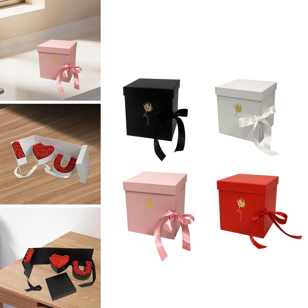 Empty Flower Gift Box Elegant Cardboard Letter Shaped DIY Decorations Gift Packaging for Anniversary Celebrations Parties