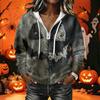 Women's Long Sleeve Halloween Print Pullover Hoodie Sweatshirt with
