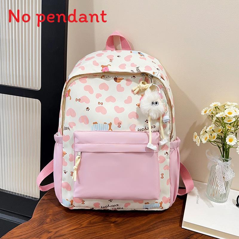 

Школьный рюкзак с животным принтом для средней школы, нейлоновый, дышащий, прочный, детский рюкзак розовый