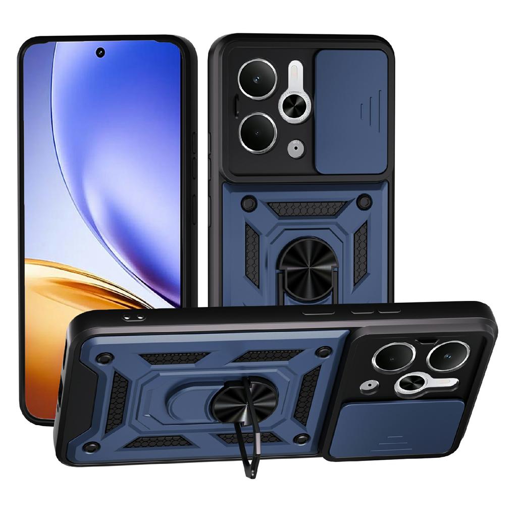 For Realme P3 5G/14 5G Case with Slide Camera Lid PC + TPU Kickstand Phone Cover