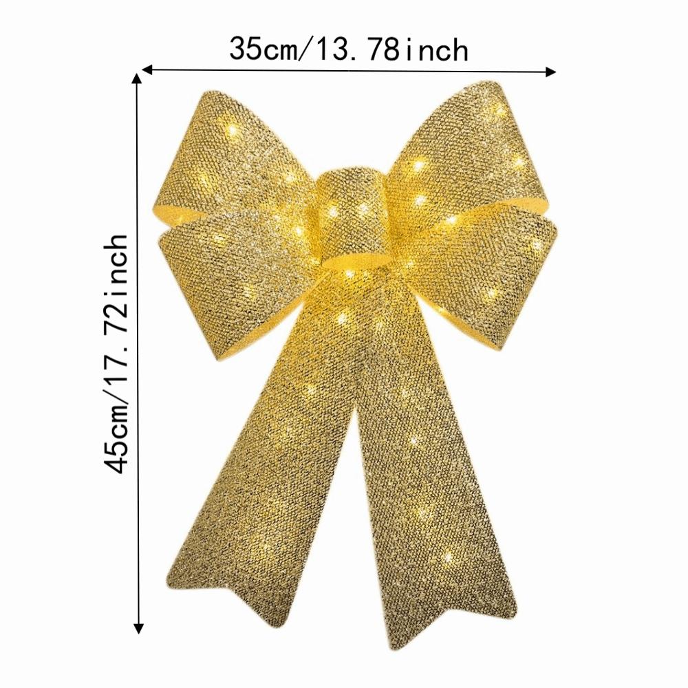 Glowing LED Christmas Bowknot Pendant Elegant Reusable Christmas Decoration Charms Portable Creative Xmas Tree Hanging Ornament