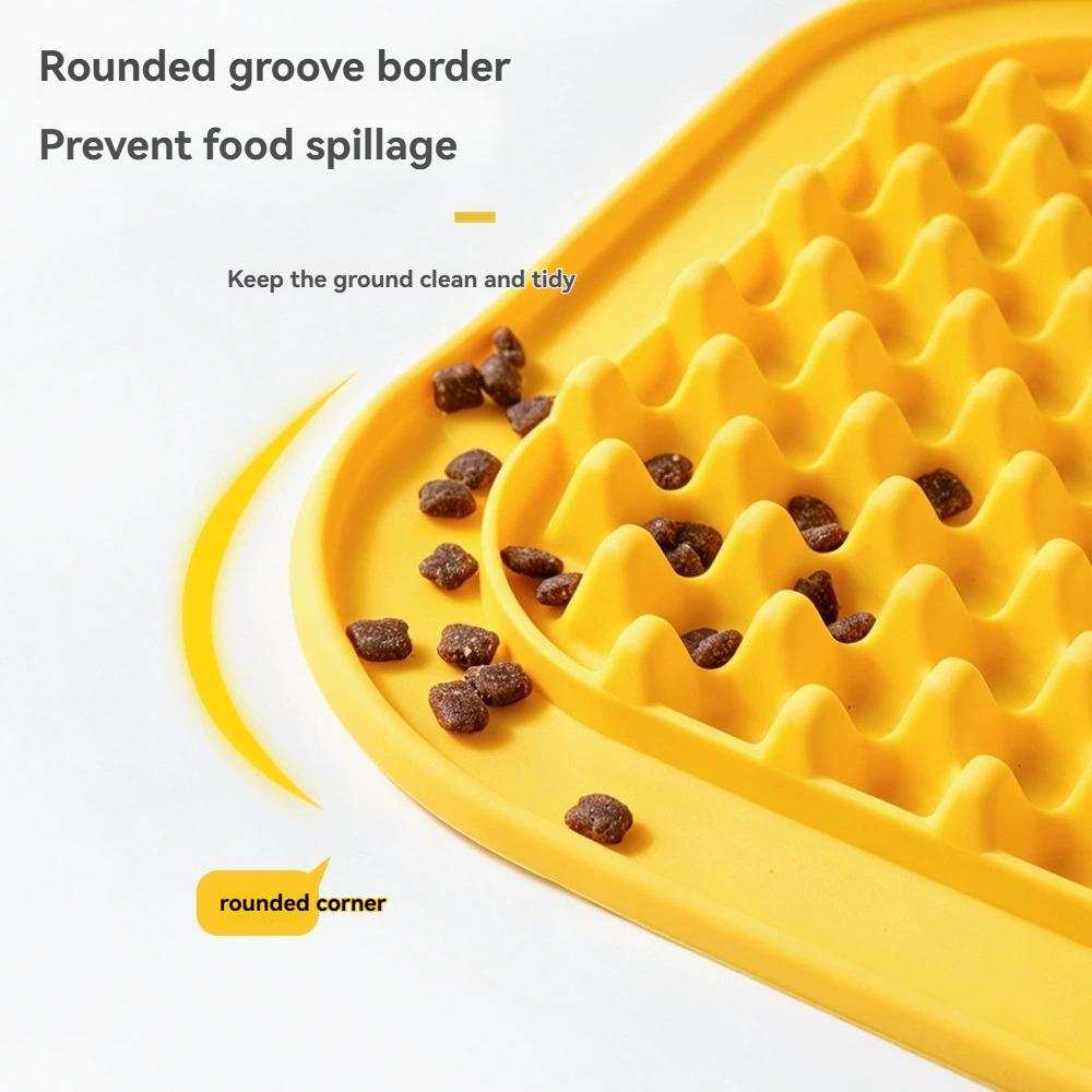 Silicone Dog Slow Feeder Mat, Anti-slip Lick Pad, Prevent Choking & Overeating for Dogs Cats