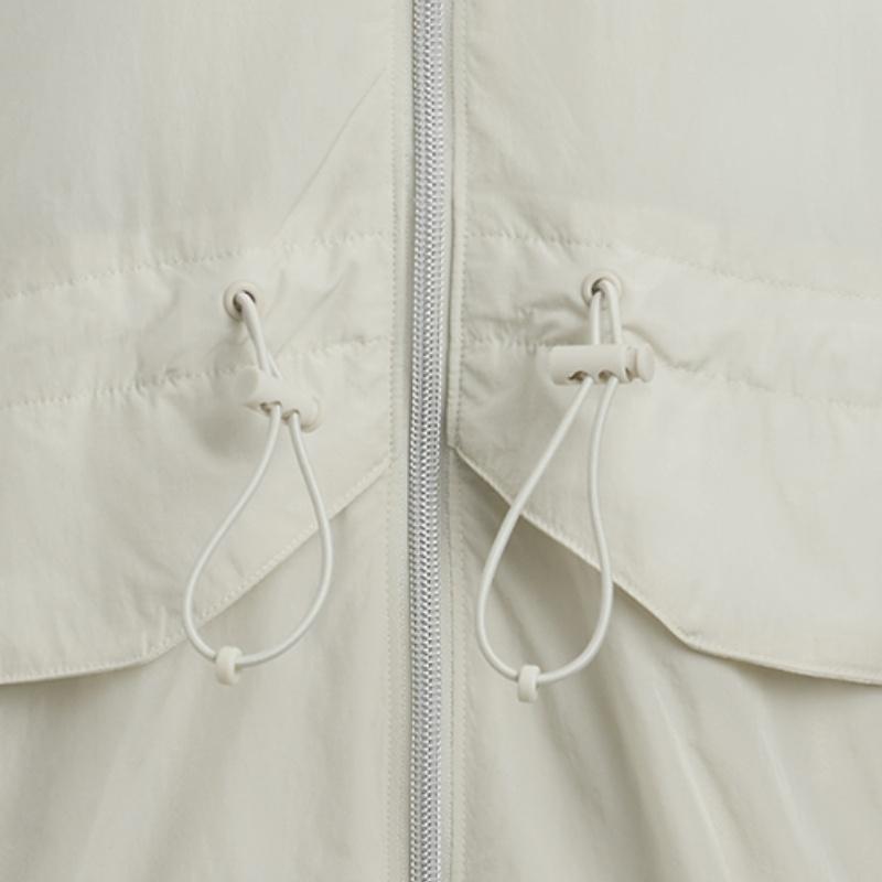 Under Armour Crinkle Woven Loose Comfortable Casual Versatile Jacket Women Jacket Mink-White Gray 6005994-273