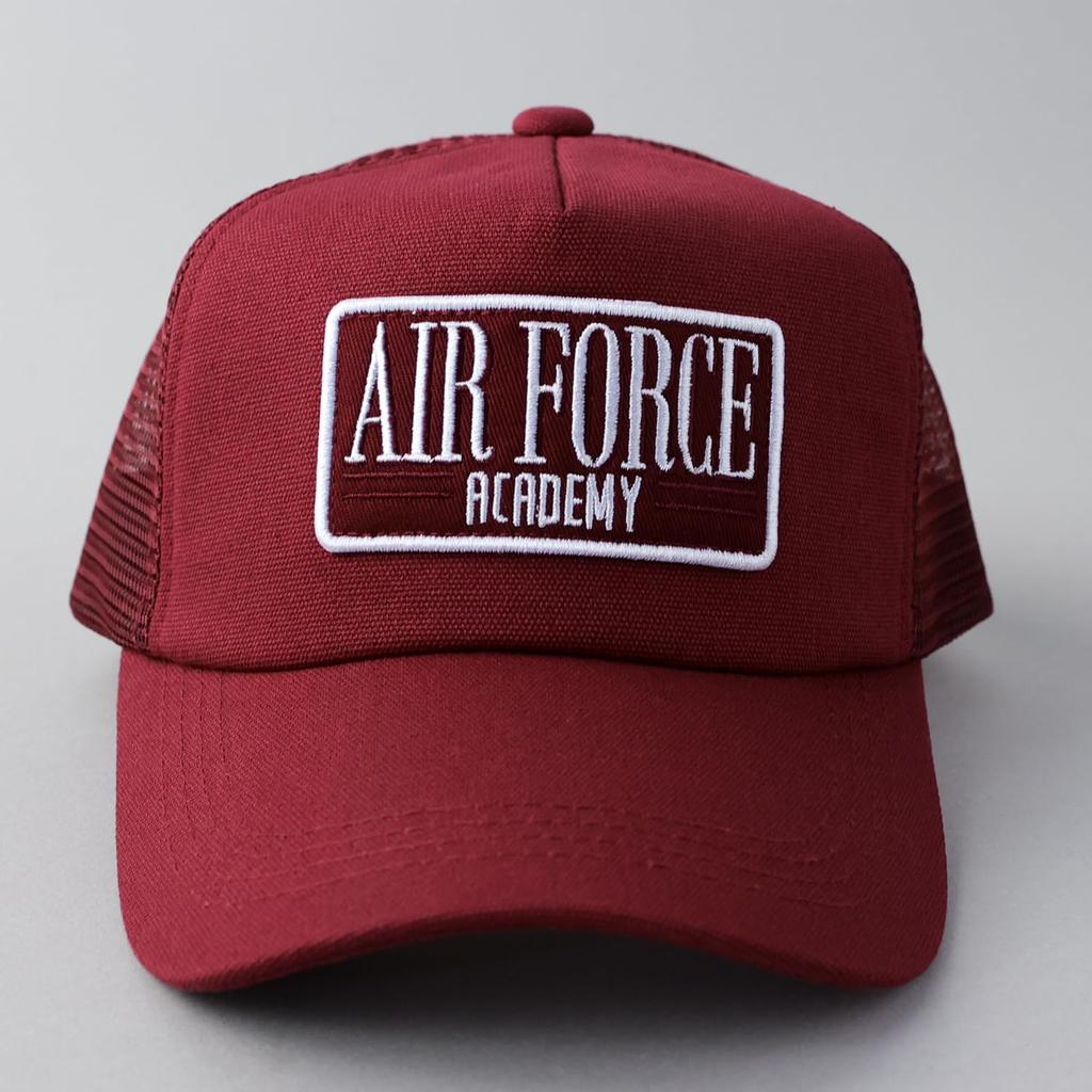 Military AIRFORCE Canvas Mesh Cap Low Cap Embroidery Hat American Casual Summer Baseball Cap Canvas Wine [AVIREX] Men's MA-1