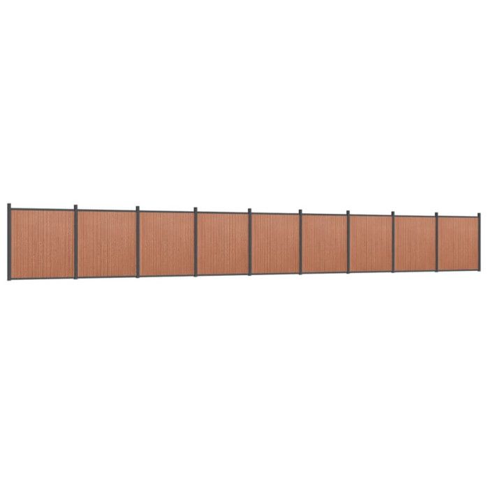 Panneau de clôture - WPC - 1564x186 cm - Marron - Résistant aux intempéries - Facile à installer