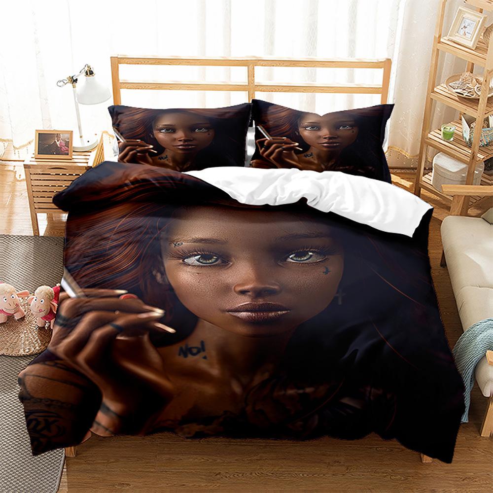 3pcs Bedding Set Sexy Beauty Girl 3D Printed Cozy Duvet Cover King Queen Twin Size Birthday Gift for Adult Bedroom Decor