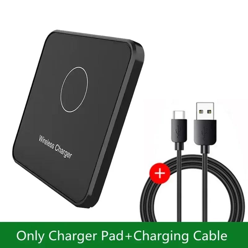 

15W Wireless Charger Pad Stand Desktop Ultra-thin Mobile Phone Fast Charging Dock Station For iPhone 15 14 13 12 Samsung Xiaomi