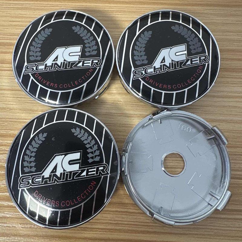4pcs 56mm 60mm For AC SCHNITZER Emblem Car Wheel Center Cover Sticker Universal Rim Hub Caps