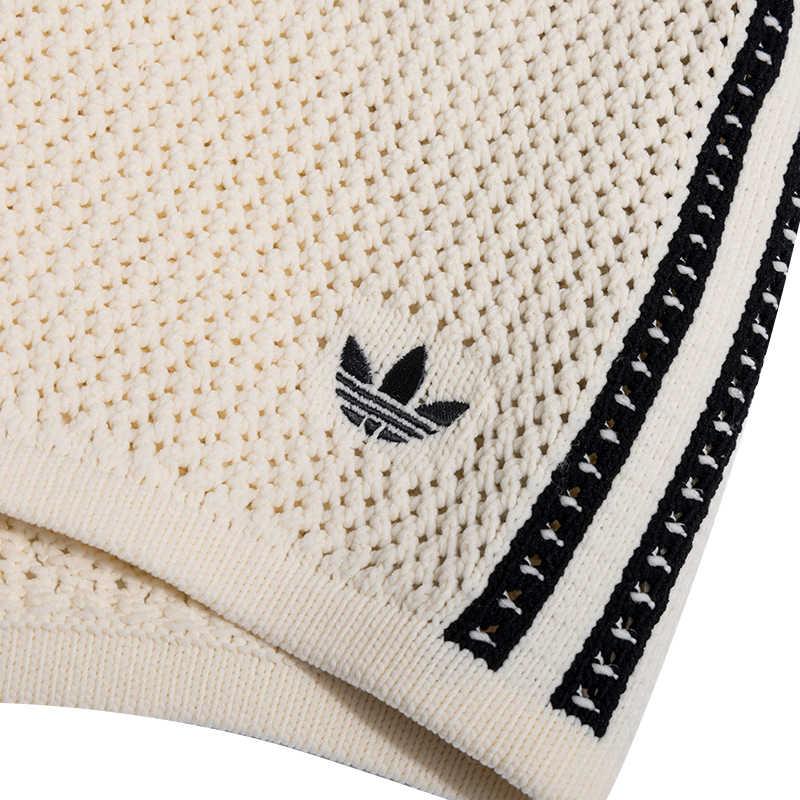 adidas Originals Women's Premium Crochet Sprinter Shorts Wonder White Female JD1078