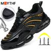 Fashion Men's Sports Shoes Work Boots Steel Toe Shoes Puncture-Proof Safety Shoes Men Air Cushion Security Protection Shoes New