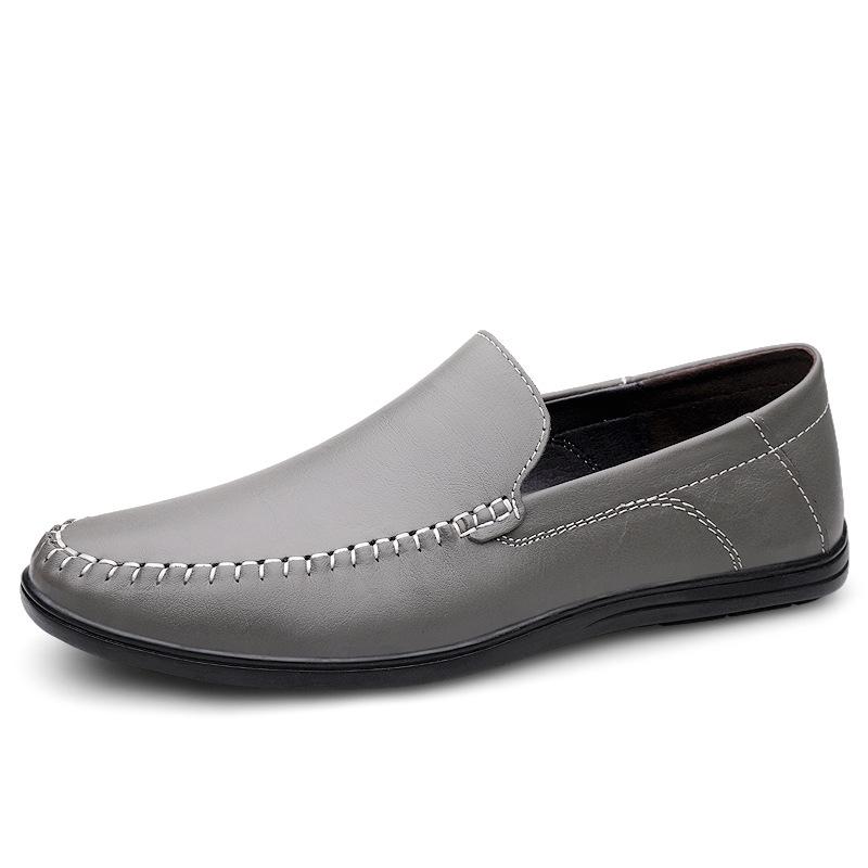Men'S Shoes Loafer Leather Shoes Foot Cover Leather Cowhide Flat Bottom Driving Casual Beanie Shoes Handmade Single Shoes