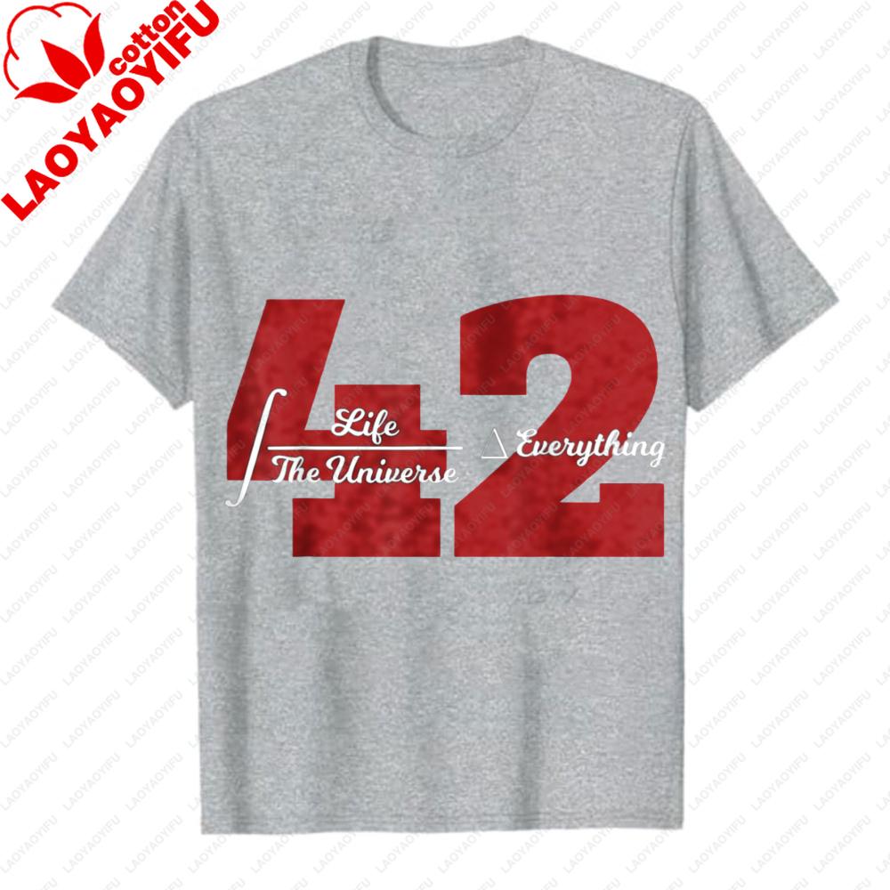 

Life The Universe Everything 42 Equation Math TShirt Hitchhikers Guide To The Galaxy Sci Fi Graphic Casual TShirt Tops S