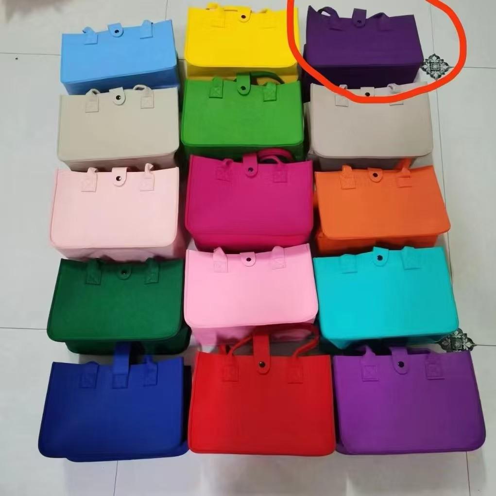 Solid Color Felt Handbag: Large Capacity Commuter and Student Bag