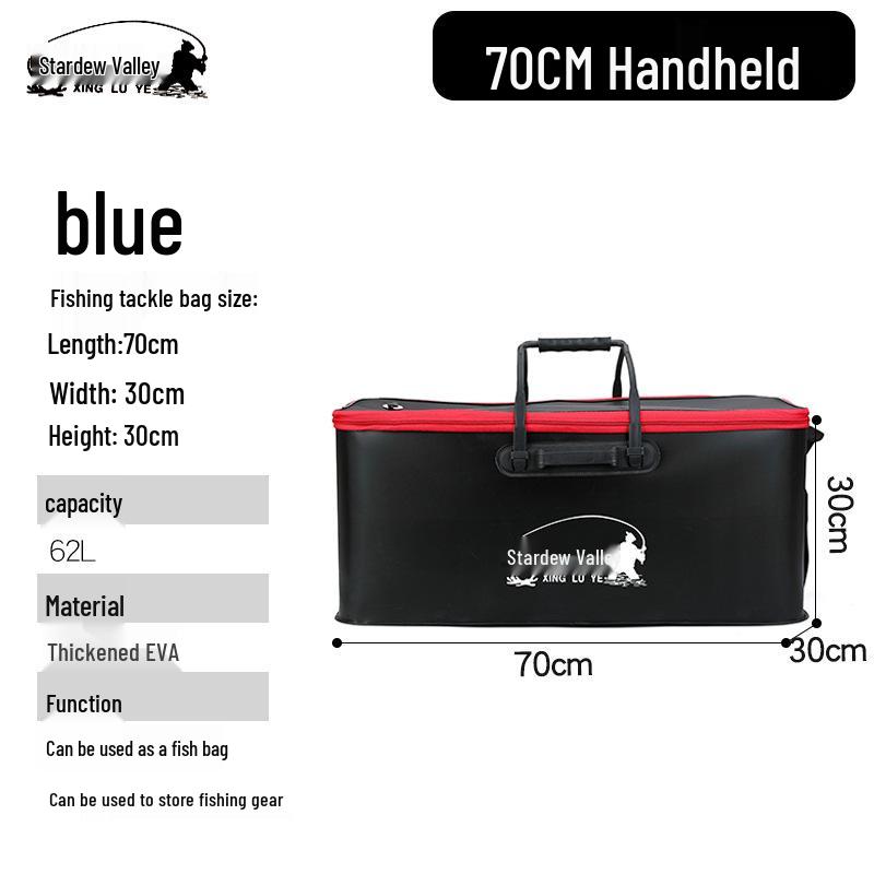 Collapsible EVA Fish Bucket with Strap - Multifunctional and Thickened Design with Built-in Keepnet