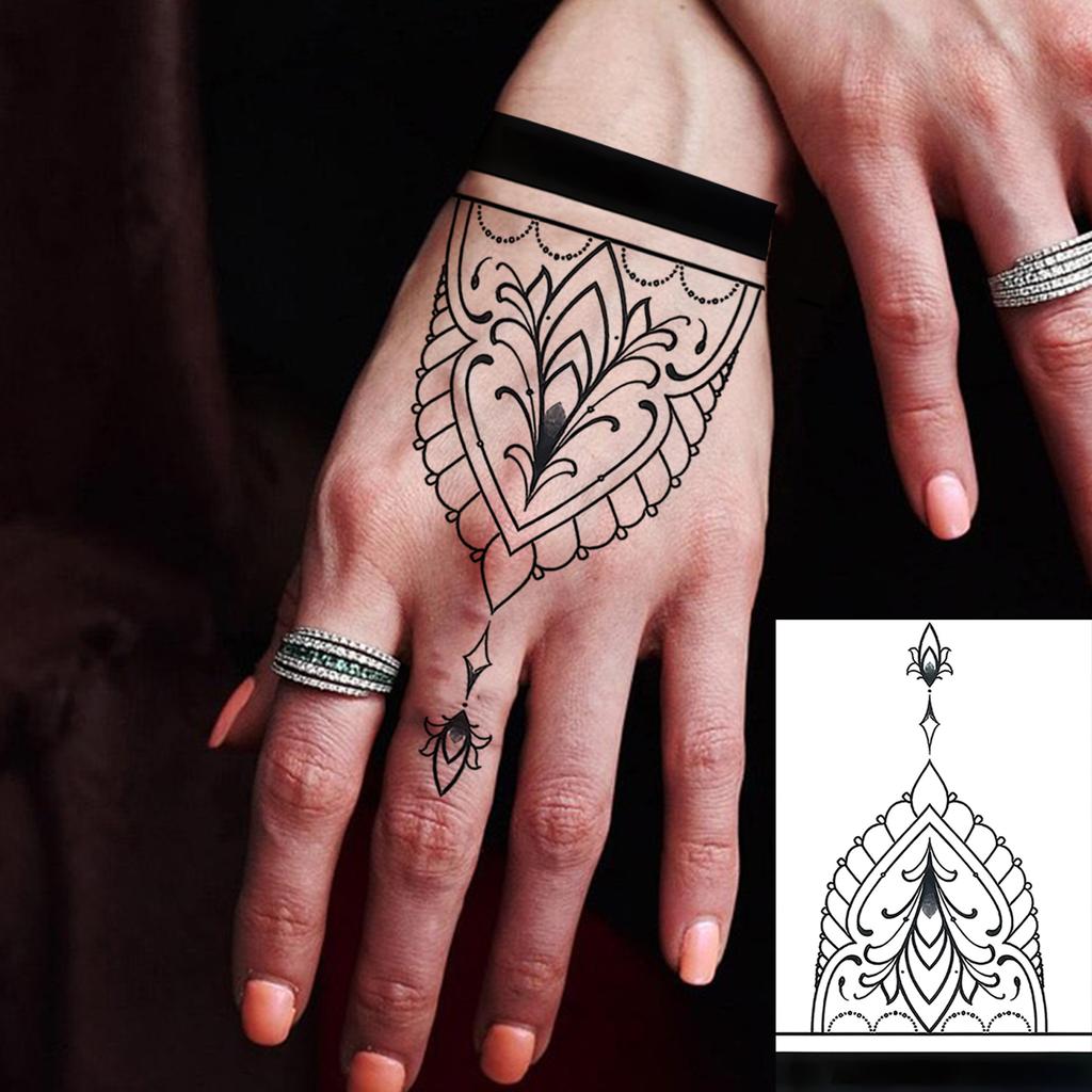 1 Foglio Rose Foglie a Falce Tatuaggi Temporanei Per Mani Collo Adulti, Adesivo Tatuaggio Finto Impermeabile Lunga Durata Realistico