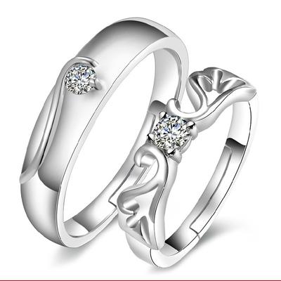 Sterling Silver Ring Angel Love Zircons Ring Couples Fashion Simple Birthday Party Wedding Anniversary Jewelry Gifts