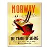 Ski in Norway Norge Fjords Map Vintage Retro Travel Classic Canvas Paintings Kraft Posters Wall Stickers Home Decor Family Gift