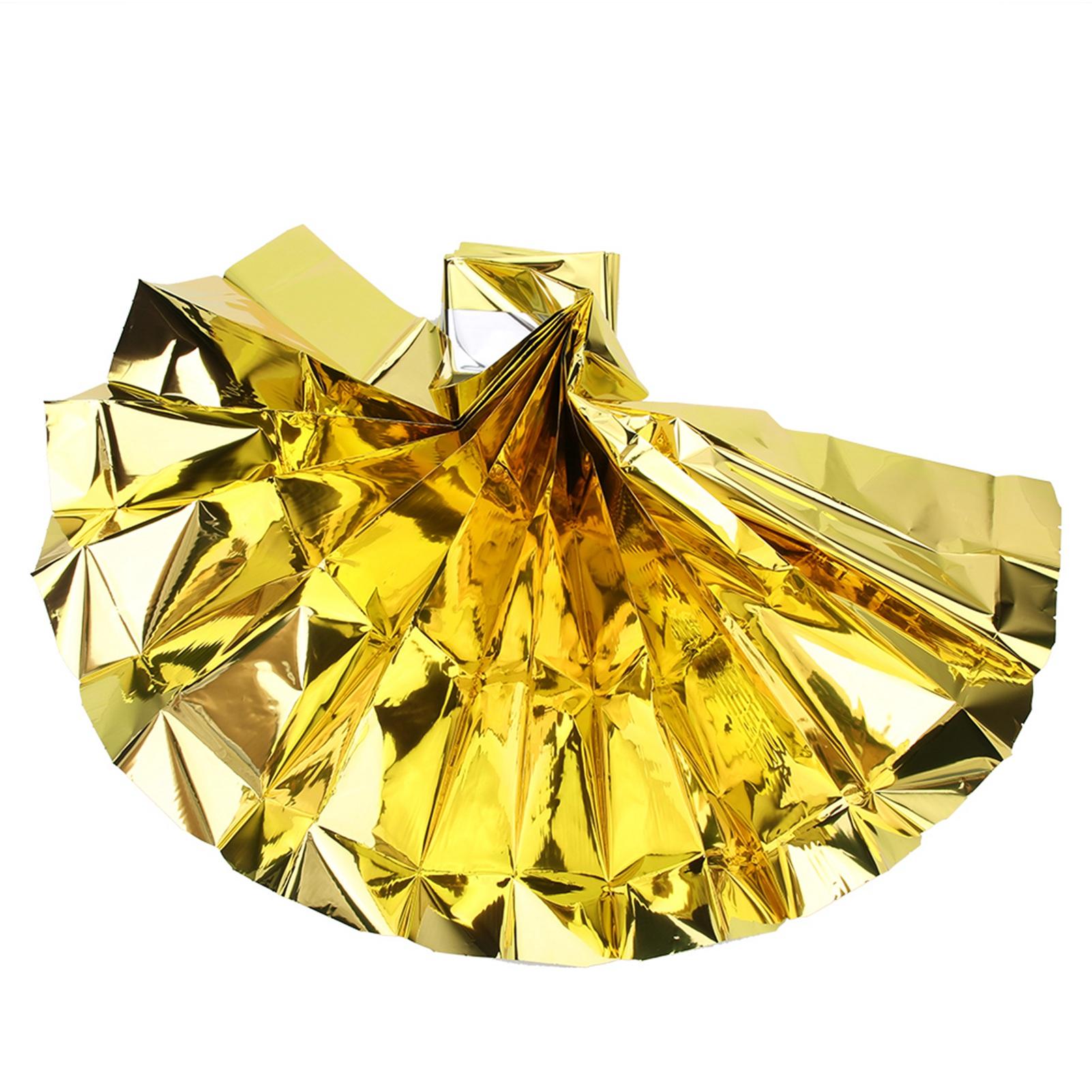 

5PCS Outdoor Waterproof Emergency Survival Heat Reserve Reflective Blanket Camping Hiking Earthquake Rescue First Aid золотой