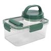 Salad Jar 1000ml Rectangular Portable Leak Proof Salad Container with Dressing Cup Fork for Outdoor Travel Picnic