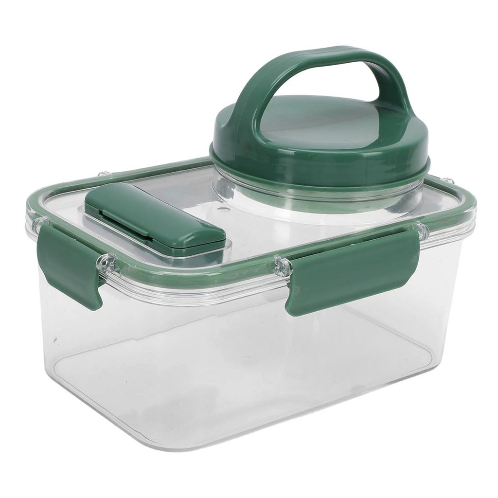 Salad Jar 1000ml Rectangular Portable Leak Proof Salad Container with Dressing Cup Fork for Outdoor Travel Picnic
