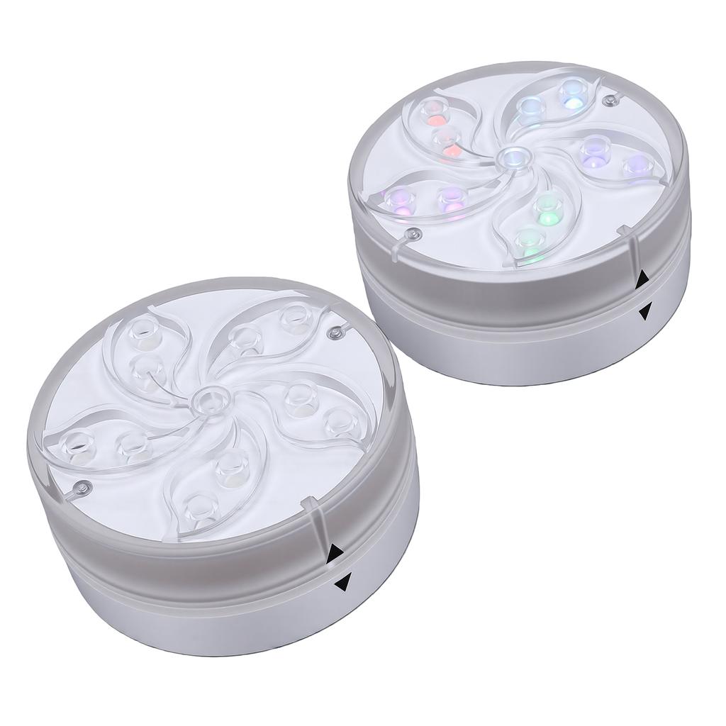 2pcs Submersible LED Pool Lights Remote Control Water Proof RGB Color Changing Battery Powered Pool Lights