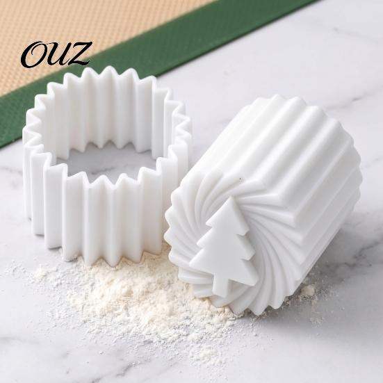 Pastry Embossing Mold Double-Sided Mooncake Press Mold, 2-in-1 Plastic Stamp, Christmas Homemade Dessert Tree Design Decorative Baking Tool