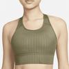 Nike Medium Support Solid Color Breathable Padded Printed Sports Tank Top Women Tops Olive-Green DM0554-222