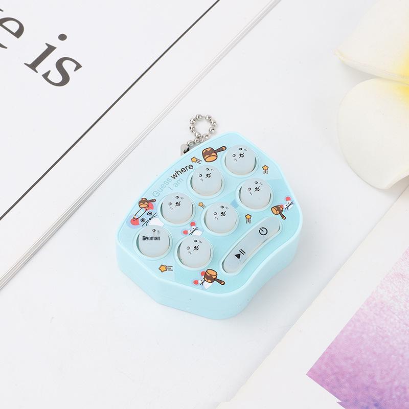 Mini Whack-a-Mole Keychain: Cute Cartoon Pendant Electronic Educational Toy