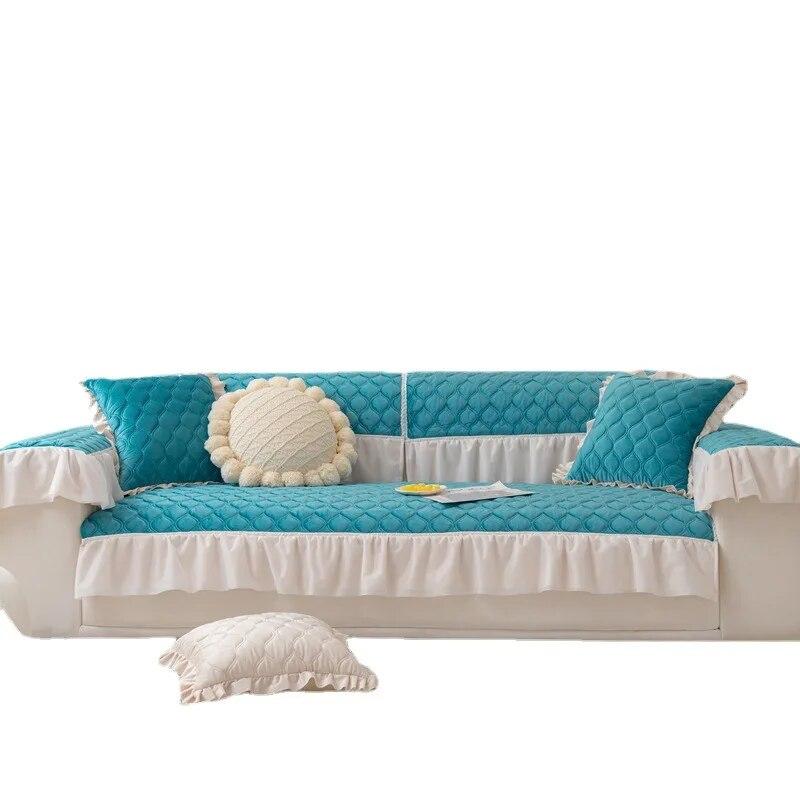 Nuovo Cuscino per Divano in Peluche Semplice Moderno Universale Quattro Stagioni Antiscivolo Fodera Cuscino Panno Asciugamano Inverno