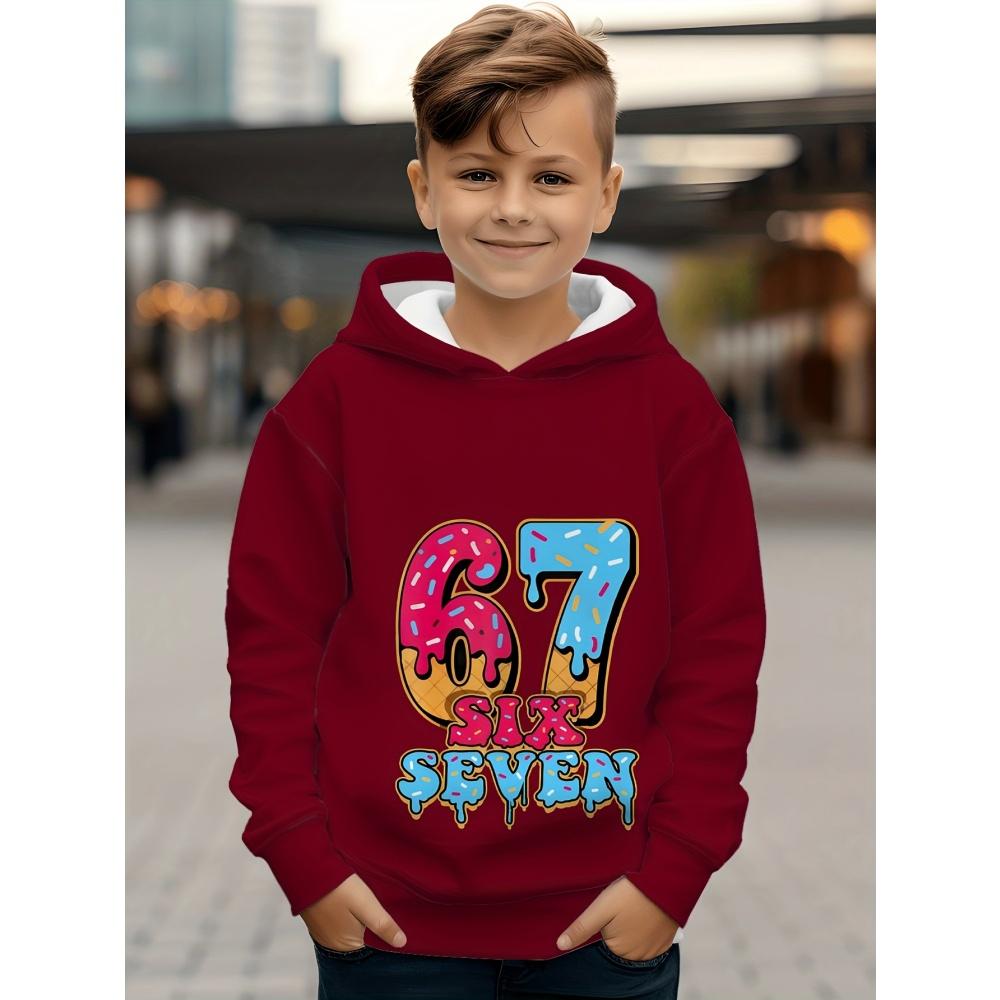 Spring Autumn Men's Clothing Funny Number 67 Creative Print Hooded Sweatshirt Casual Sports Long Sleeve Plus Size Women Hoodie Tops