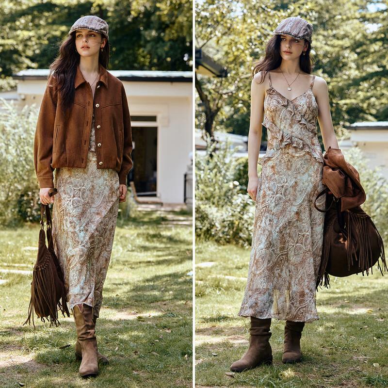 

Olrain Women s Romantic Ruffle Strap Sleeveless Maxi Dress S