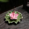 Handgjord stor lotusblomma rökelsebrännare flerfärgad linje rökelsehållare terum kontor heminredning Buddha heminredning