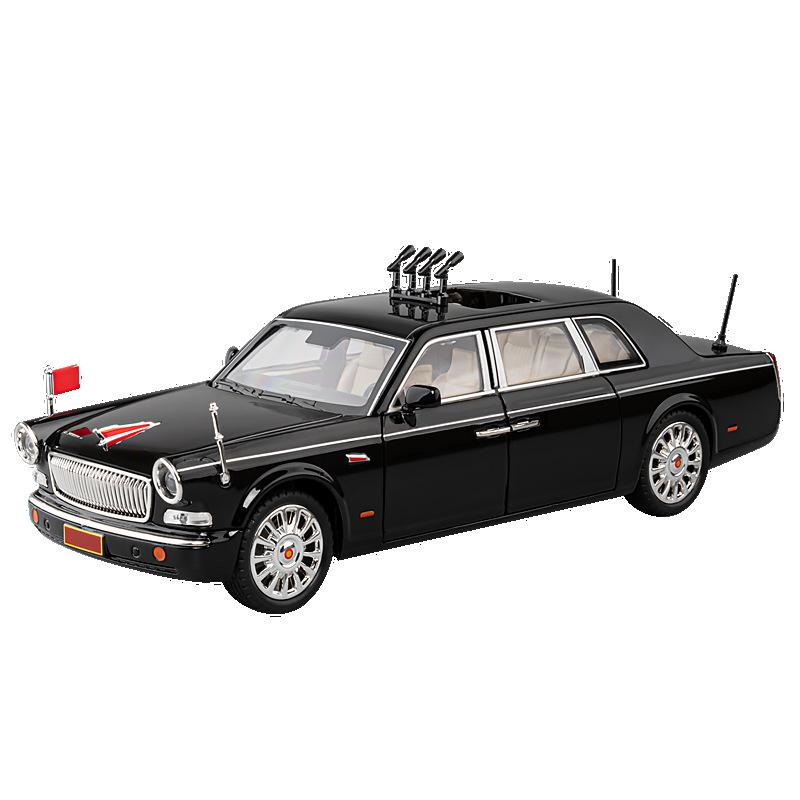 1/24 HONGQI L5 Alloy Limousine Luxy Car Diecast Model 70th Anniversary Parade Car Decorative Trendy Ornaments for Friend Gift