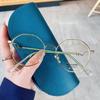 New Stylish Women'S Glasses Frame Polygon Shape Anti Blue Light Eyeglass Frames Creative Design Computer Glass