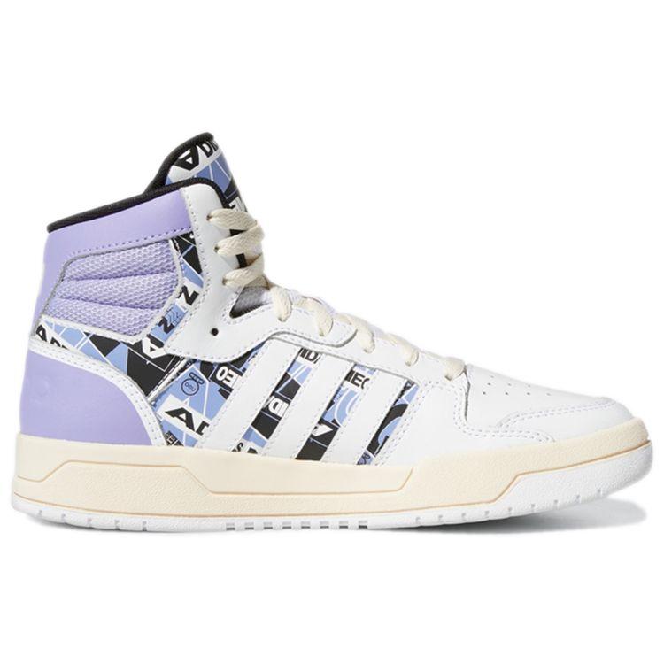 Adidas Neo Entrap Comfortable Casual Mid-Top Skate Shoes Women Sneakers White Purple GW7008