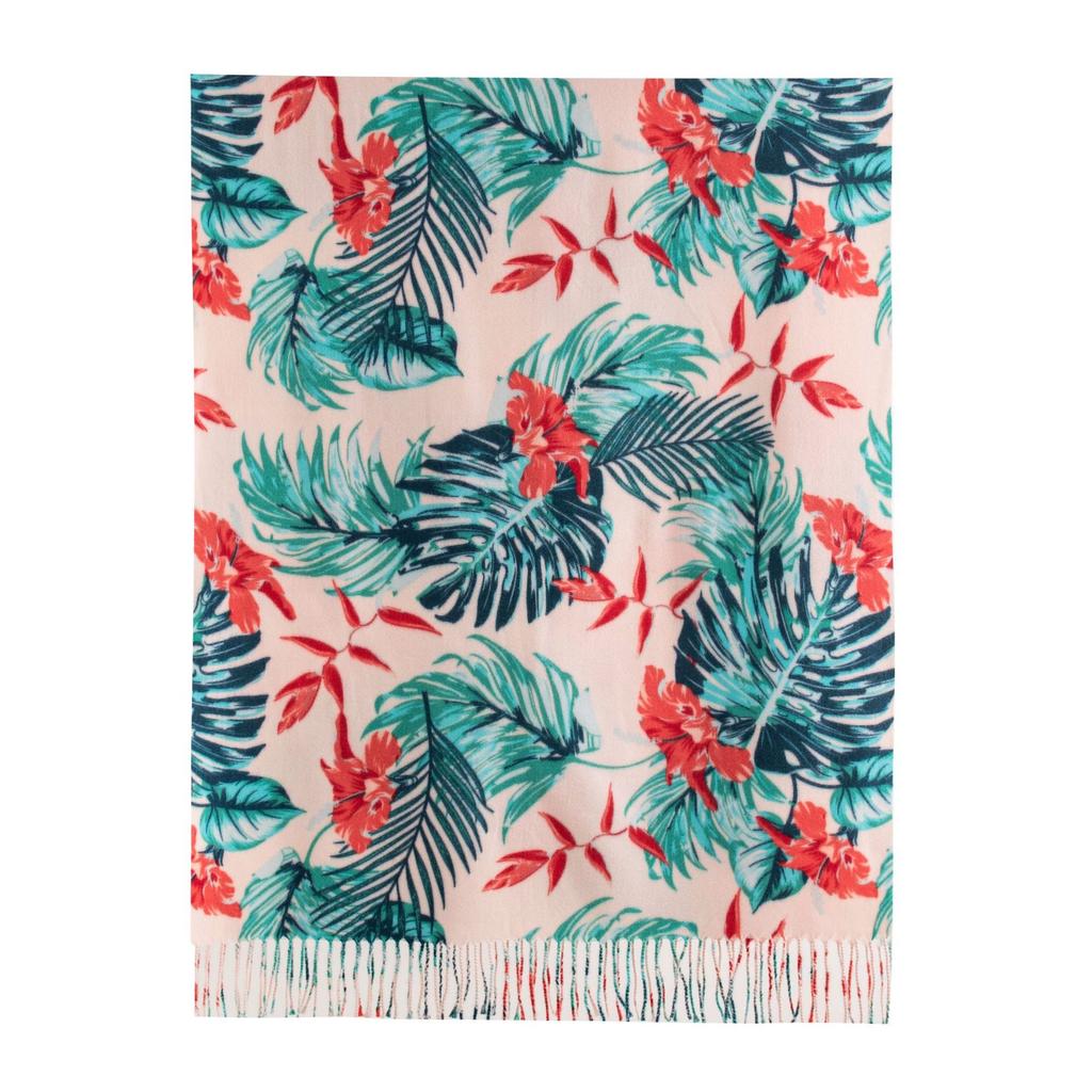 New Soft and Warm Imitation Cashmere Leaf Print Tassel Scarf High End Women's Scarf