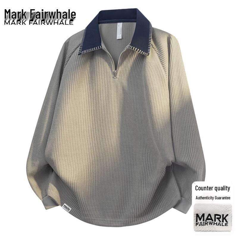 Mark Fairwhale Men's Half-Zip Lapel Sweatshirt