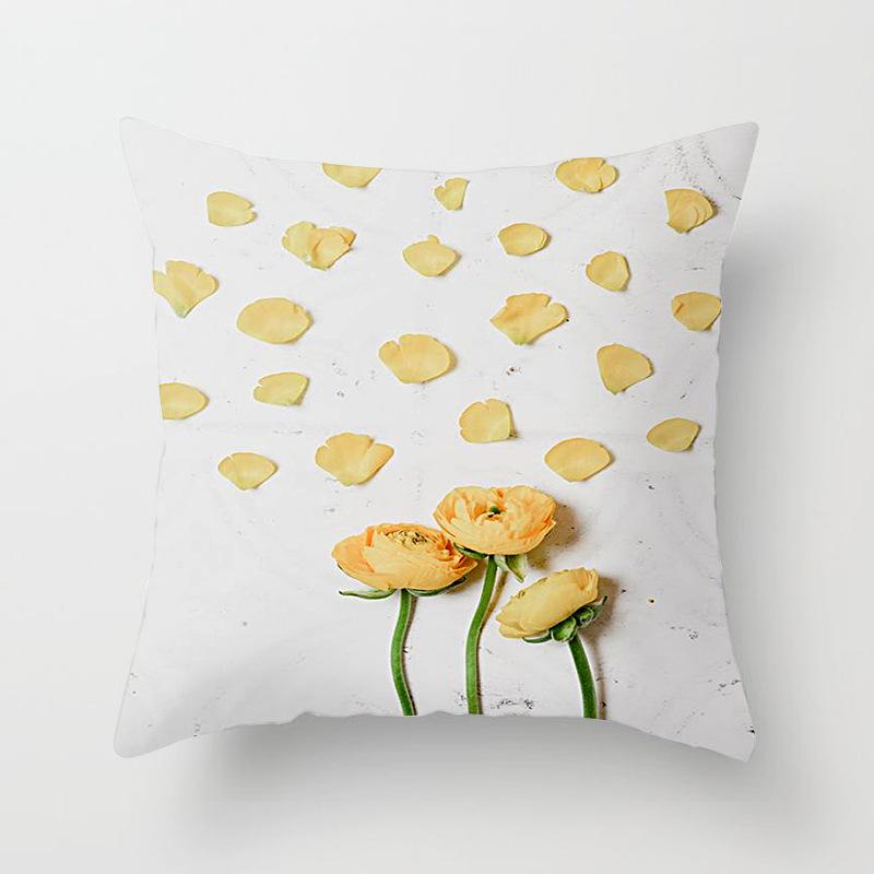 Floral Plant Patterns Throw Pillow Cover With Short Plush Print For Living Room Sofa Decoration Cushion Cover Pillow Covers