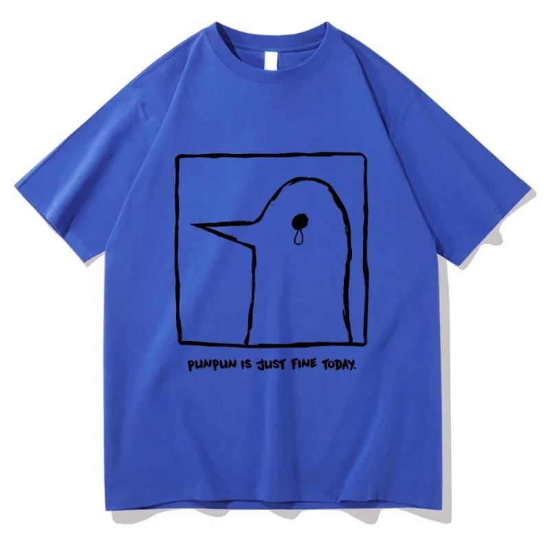 Oyasumi Punpun Printed Cotton T-shirt Men's Harajuku Aesthetic Street Clothing Pattern T-shirt Anime Print Vintage Men's T-shirt