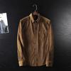 Foreign Trade Long-Sleeved Spring and Autumn Retro Label-Cutting Shirt