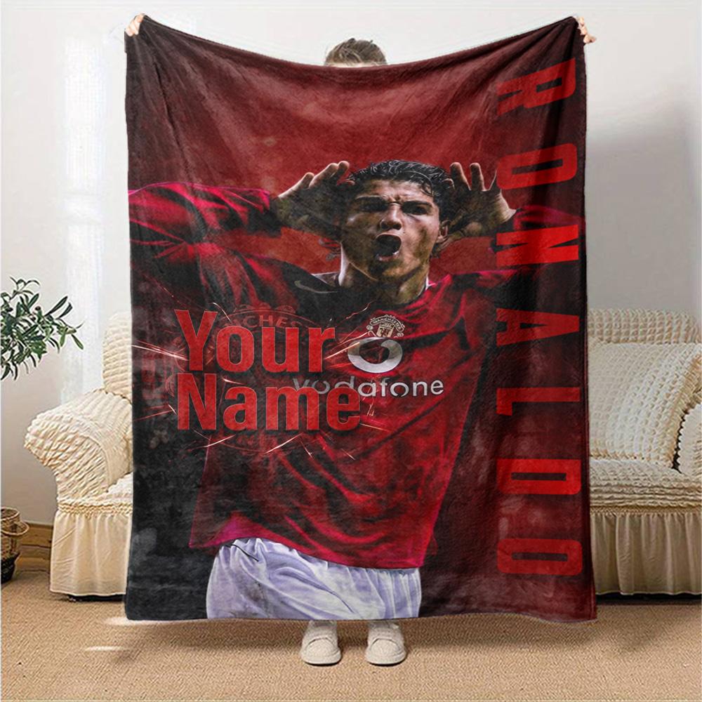 Cristiano Ronaldo (157) Customize Your Name Blanket Throw Customizable Blanket Comfortable Suitable for Bedding Home Decor Chair Couch All-Season Use