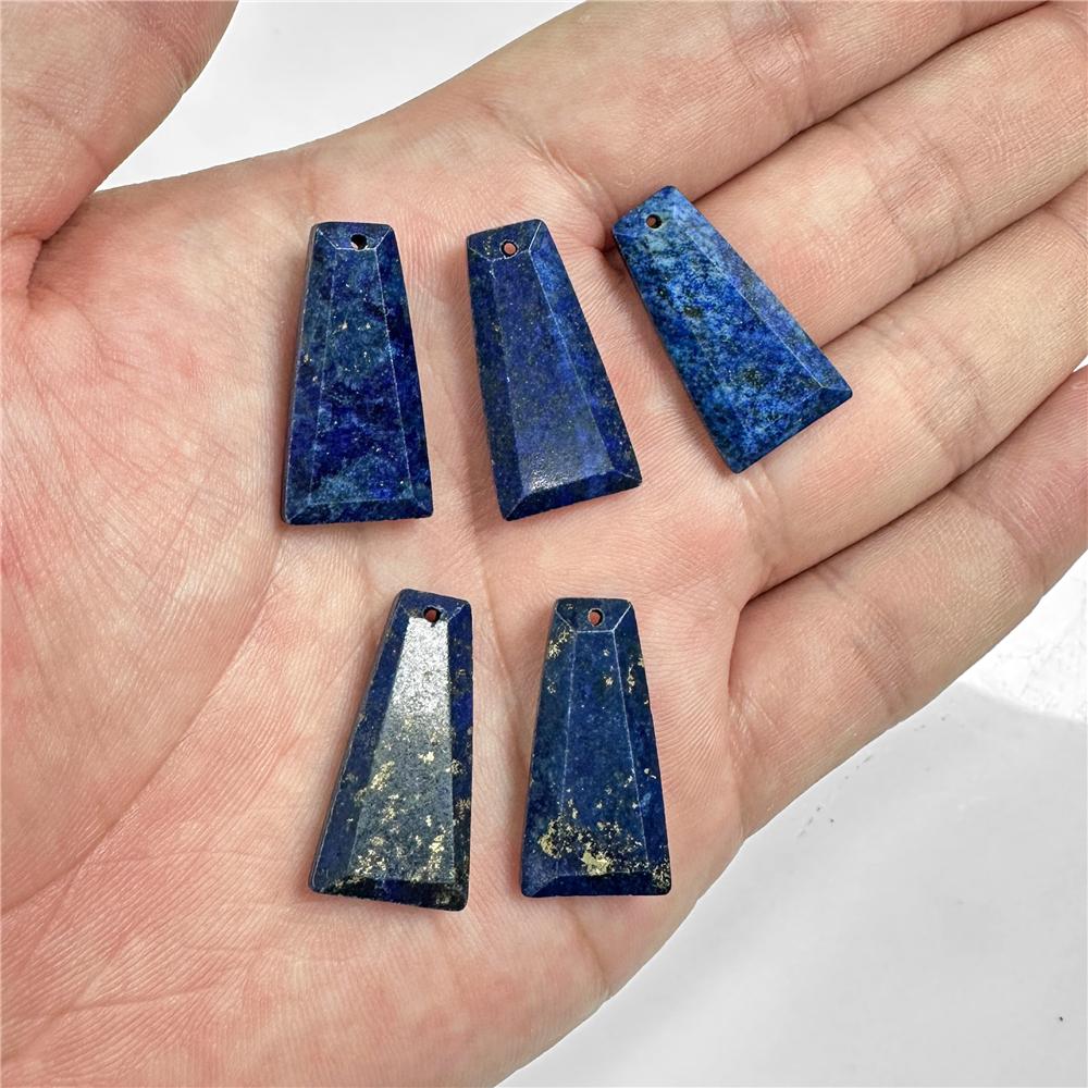 Trapezoid Natural Stone Pendants Labradorite Tiger Eye Amethysts Lapis Gems Beads Pendant For Finding Making Necklaces Earrings