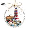 Acrylic Holiday Decorations 250 Anniversary USA Sea Glass Christmas Ornament, 1776-2026 Patriotic Faux Crystal Season Party Ornament Clear Keepsake,