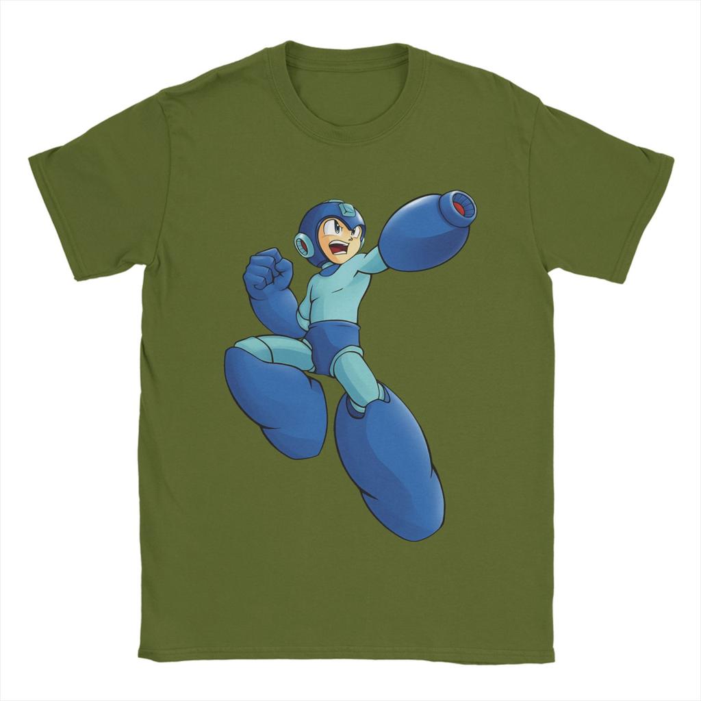 Novelty Game Mega Robot Man T-Shirts for Men Round Collar Pure Cotton T Shirt Short Sleeve Tee Shirt Gift Idea Clothing