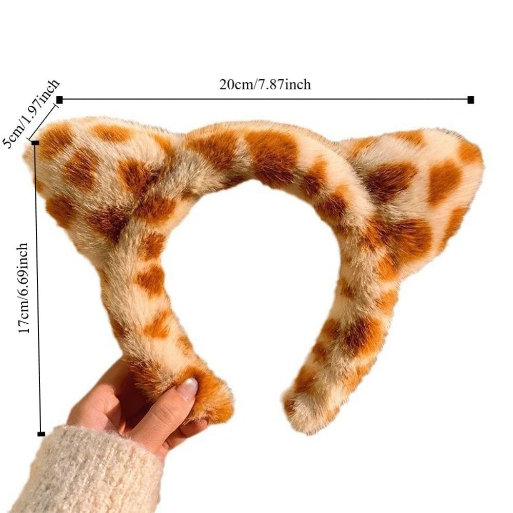 Fashion Washing Headband Cartoon Tiger Pattern Cat Ear Headband Leopard Spots Hairpin