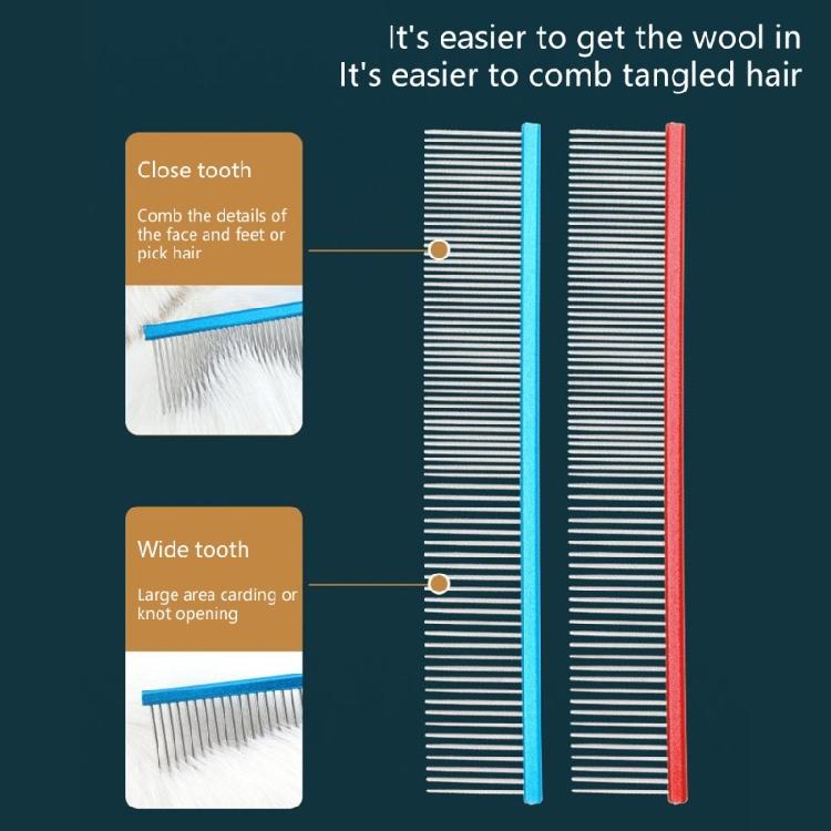 Straight Row Cats Comb Hair Removal Dog Deshedding Hair Comb Hair Remover 2pcs  Massage Comb Pet Grooming Supply